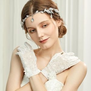 BABEYOND Elegant Rhinestone Leaf Wedding Bridal Bridesmaid Forehead Band
